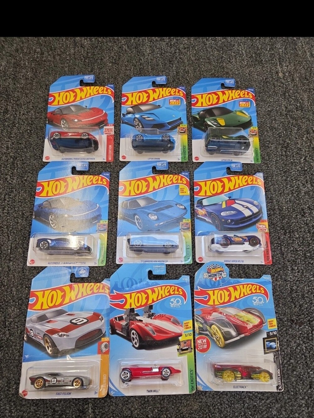 Kids Toy Car Pack - Assorted Blue and Red Vehicles 9 Cars